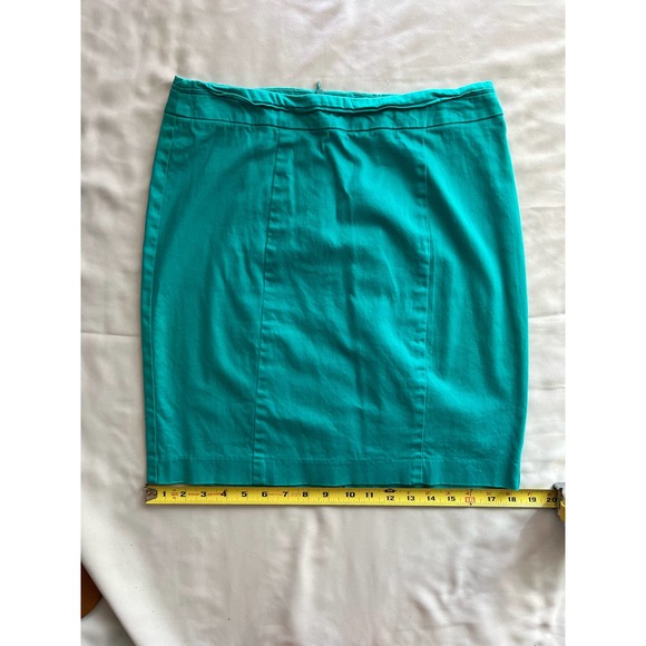 Valerie Bertinelli Business Casual Turquoise Stretch Pencil Skirt Size 6/28 - Picture 5 of 8